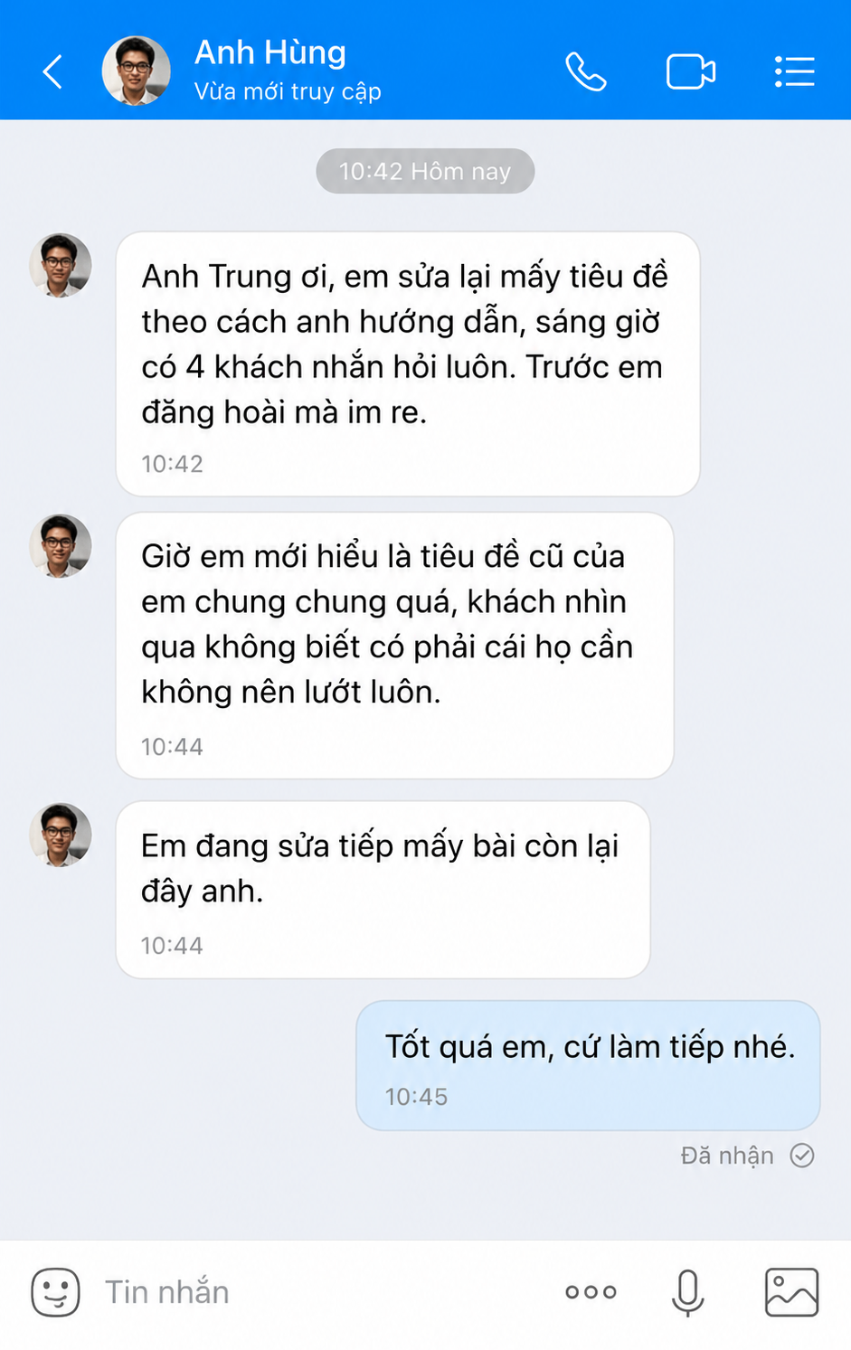 Cảm nhận học viên — Anh Hùng